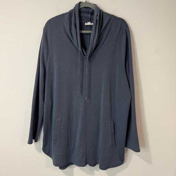 J. Jill Tops - J. Jill Pure Jill Luxe Tencel Tunic Top Pullover Cowlneck Stretch Blue Grey XL